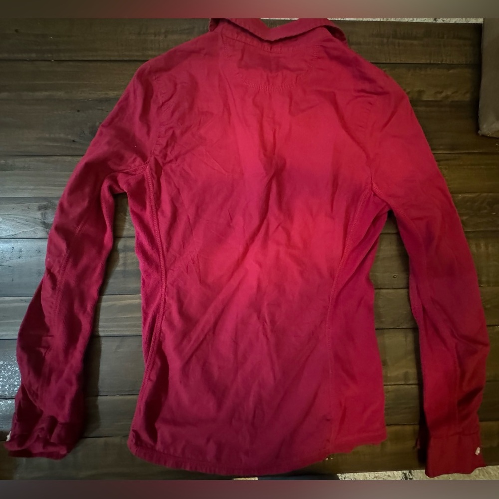 Converse - Red Fitted Button Up Blouse - image 2